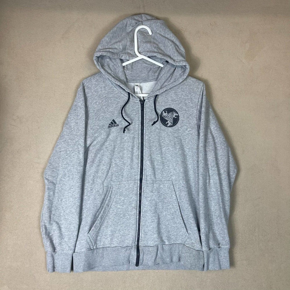 Adidas Hoodie Adult Medium Gray‎ Tango Entrusco Full Zip Sweatshirt Dragon Mens